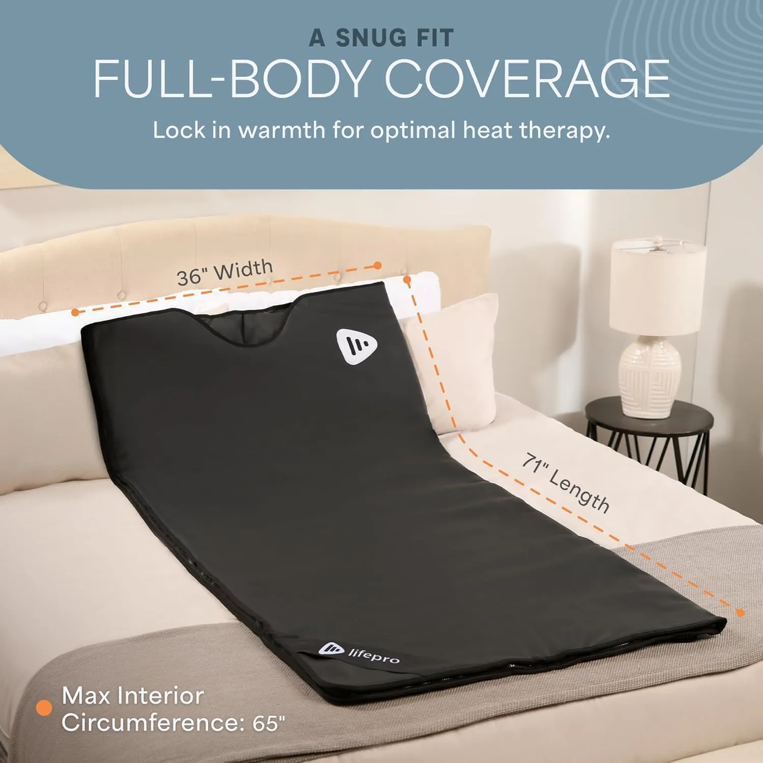 LifePro Infrared Sauna Blanket for Detox & Relaxation – Portable Far Infrared at Home Sauna for Detox, Muscle Tension Release, and Recovery – RejuvaWrap Series with Adjustable Heat Settings