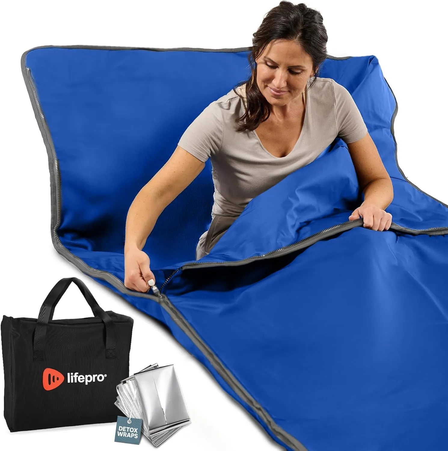 LifePro Infrared Sauna Blanket for Detox & Relaxation – Portable Far Infrared at Home Sauna for Detox, Muscle Tension Release, and Recovery – RejuvaWrap Series with Adjustable Heat Settings