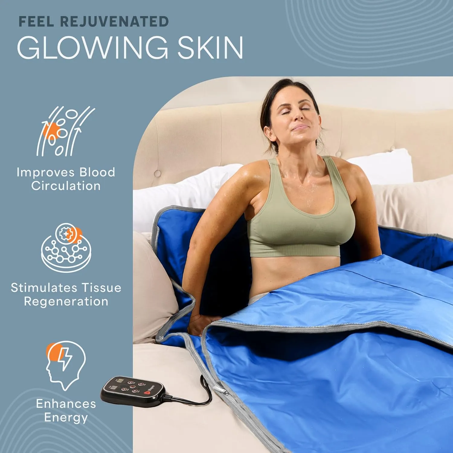 LifePro Infrared Sauna Blanket for Detox & Relaxation – Portable Far Infrared at Home Sauna for Detox, Muscle Tension Release, and Recovery – RejuvaWrap Series with Adjustable Heat Settings