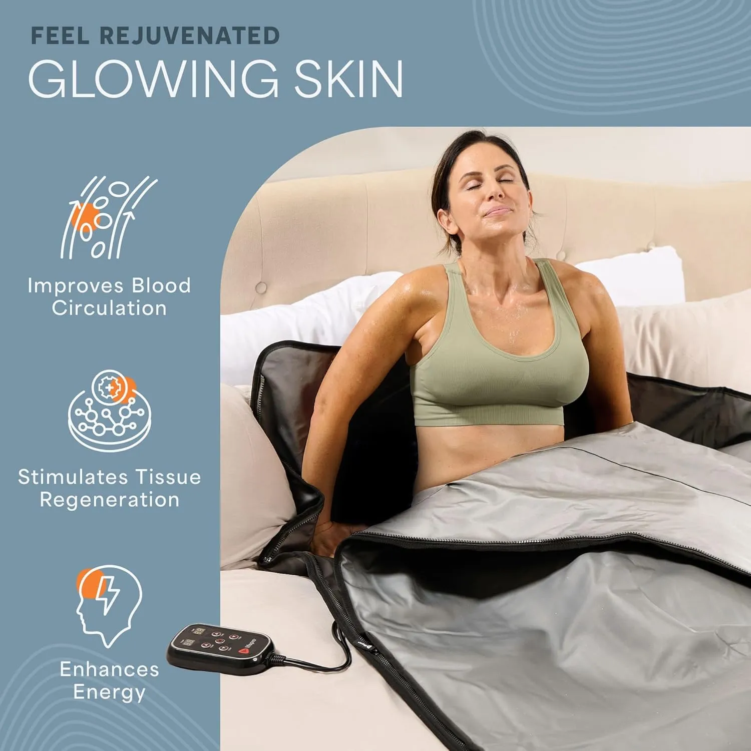 LifePro Infrared Sauna Blanket for Detox & Relaxation – Portable Far Infrared at Home Sauna for Detox, Muscle Tension Release, and Recovery – RejuvaWrap Series with Adjustable Heat Settings
