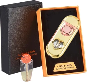 Lighter Jet Torch Lighter Soft Flame Lighter 2 in 1, Dual Flame Lighter with 6 Flints, Windproof Lighter with Visible Air Chamber, Refillable Adjustable Flame Butane Lighter for Outdoor Indoor Camping
