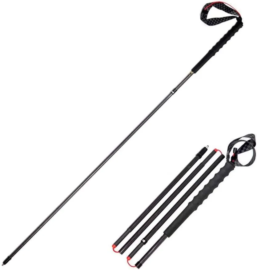 Lightweight Collapsible Carbon Fiber Trekking Poles 2 Pack Adjustable Folding Hiking Poles with Grip Quick Flip Lock Anti Shock Walking Sticks for Camping Backpacking Mountaineering