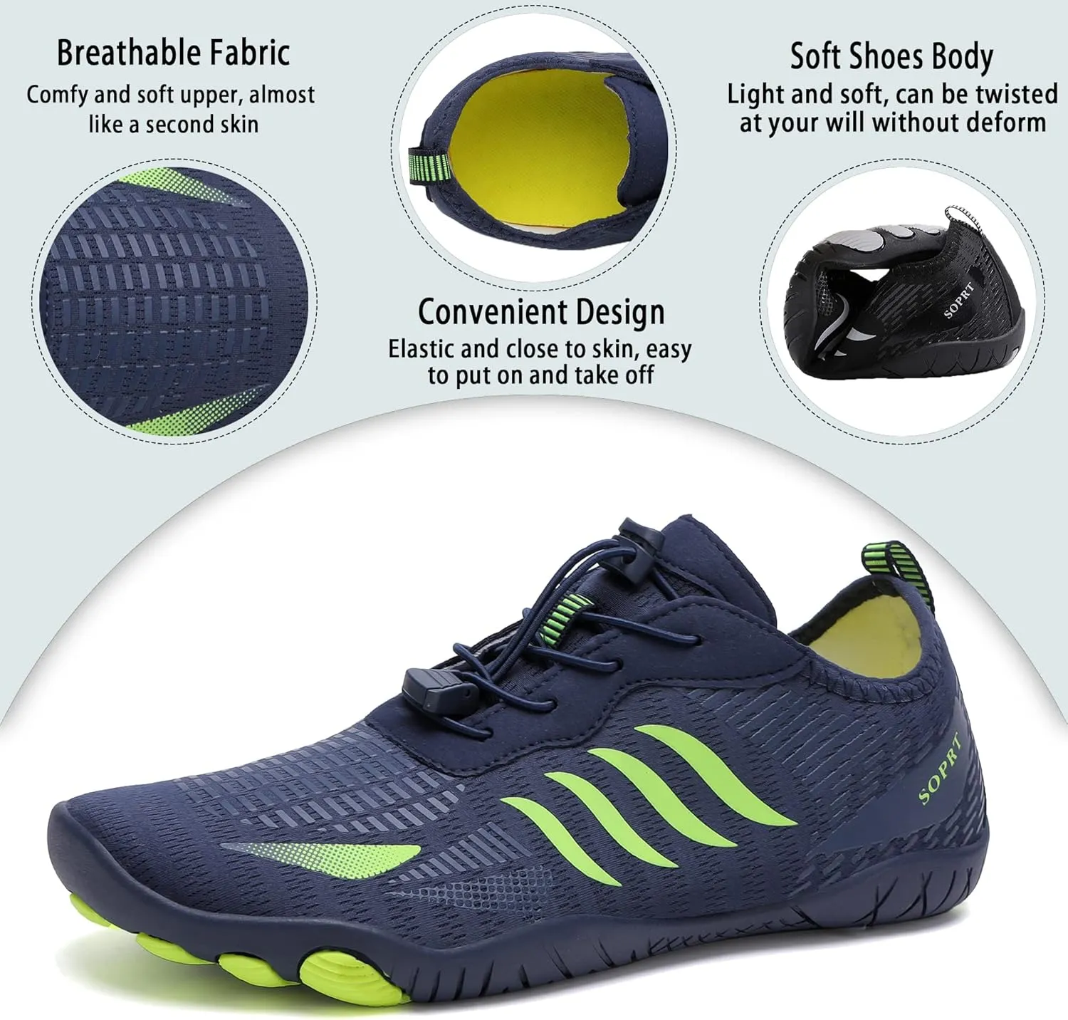 Lightweight Comfortable Water Shoes for Men Women Barefoot Quick Dry Aqua Shoes Outdoor Beach Shoes for Diving Walking Boating Swimming Surfing Yoga
