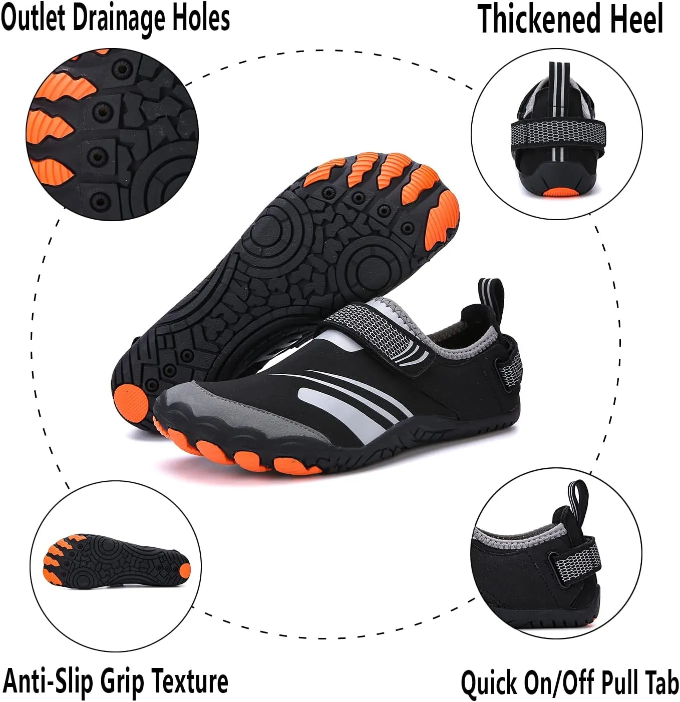 Lightweight Comfortable Water Shoes for Men Women Barefoot Quick Dry Aqua Shoes Outdoor Beach Shoes for Diving Walking Boating Swimming Surfing Yoga
