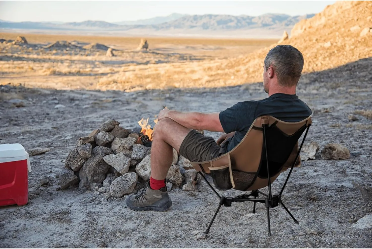 Lightweight Folding Camping Chair with Cup Holder & Side Pocket 2.7lbs Portable Camping Chair 330lbs Capacity for Beach, Hiking, Backpacking, Roadtrip (Dune Brown)