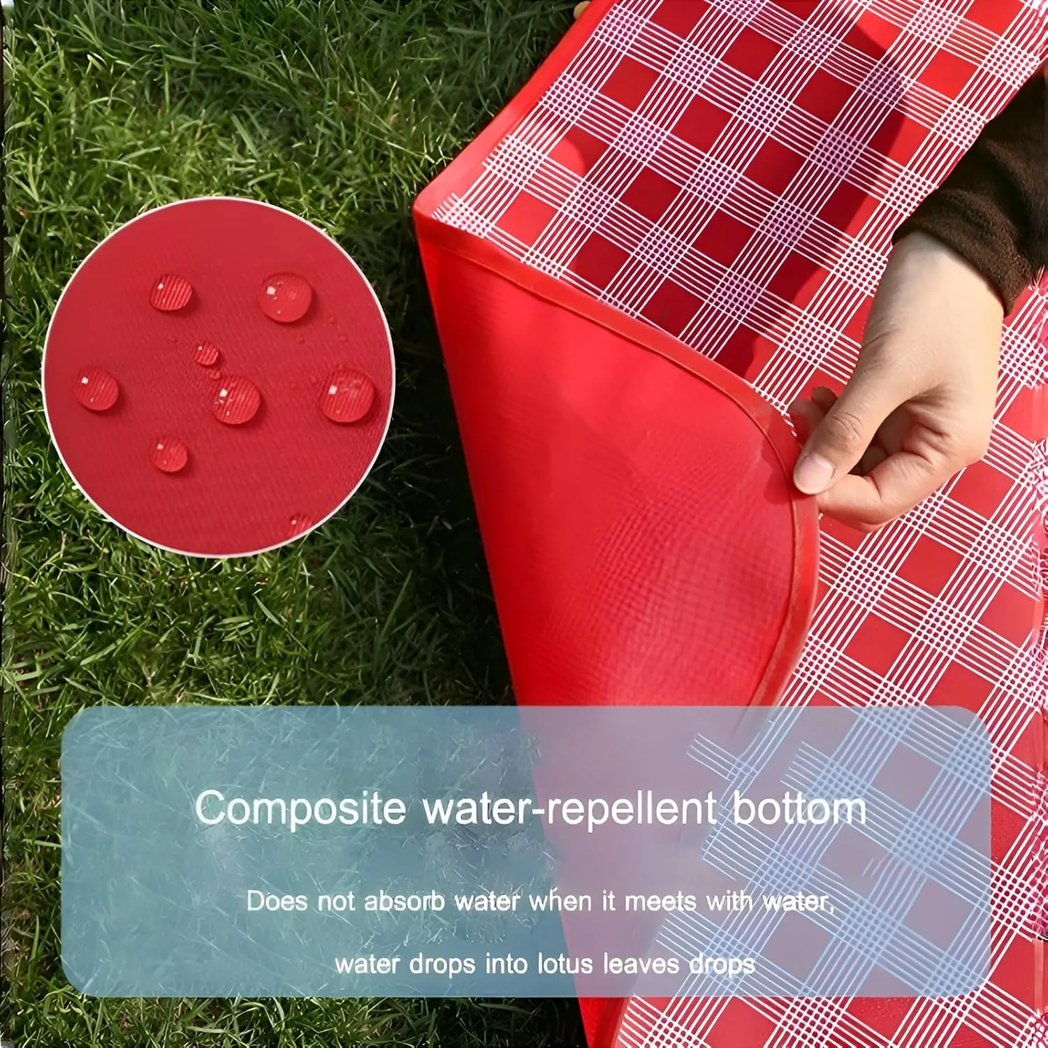 lilaBelle]【Portable Waterproof Picnic Mat 600D Oxford Camping Blanket with -Proof Layer, Thickened Outdoor Ground Cover for Hiking, Beach, Family Park Use, Fits 1-8 Adults (800g Lightweight)