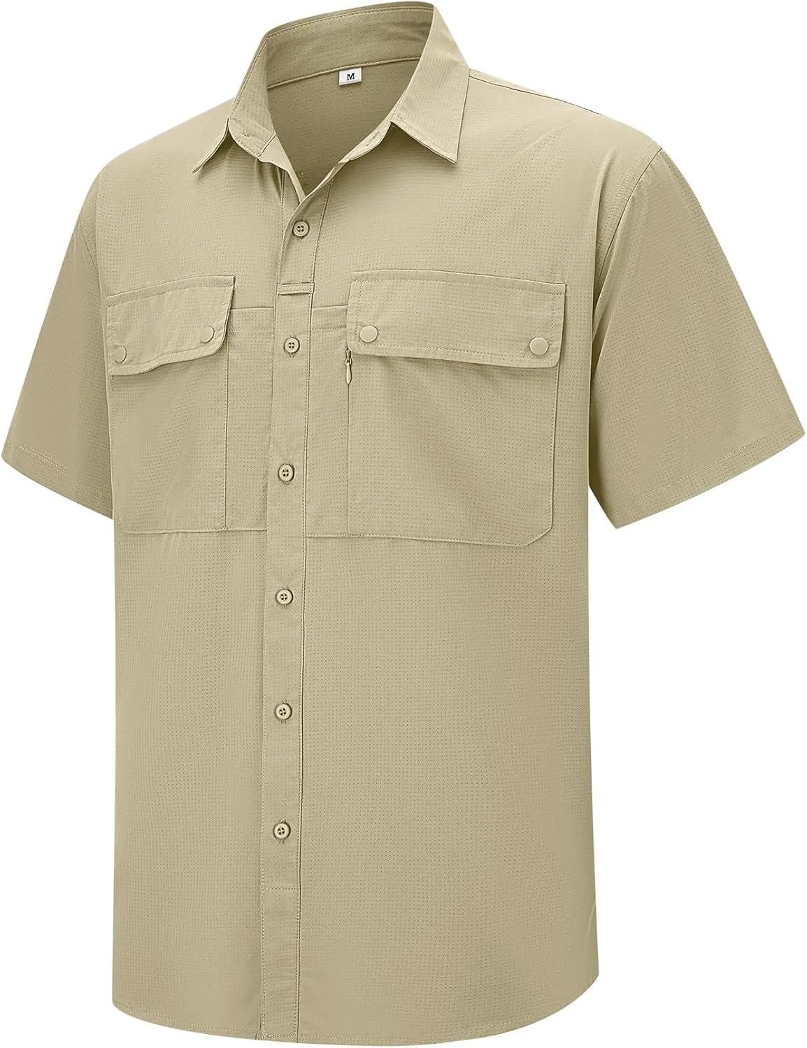 linlon Safari Shirt Men Short Sleeve UPF 50 UV Sun Protection Quick Dry Hiking Fishing Shirts