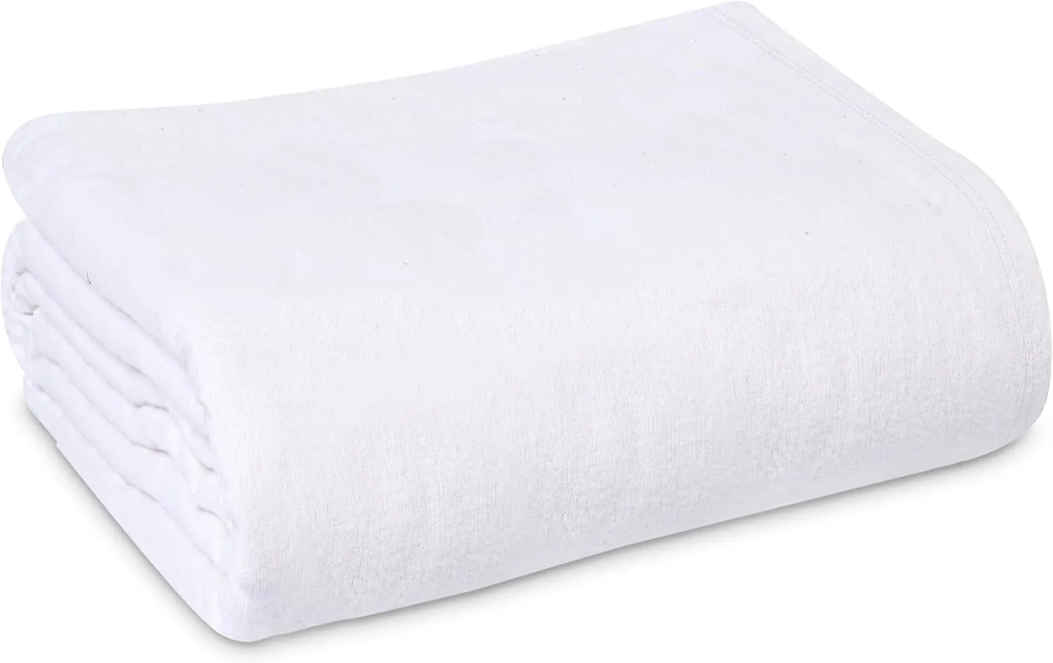 Linteum Textile Cotton Blended Hospital Patient Bath Blanket, Bed Bath Sheet, Twin Blanket Lightweight Sheet Blankets (12-Pack, 70x90 in, 1.75 lb.) White