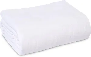 Linteum Textile Cotton Blended Hospital Patient Bath Blanket, Bed Bath Sheet, Twin Blanket Lightweight Sheet Blankets (12-Pack, 70x90 in, 1.75 lb.) White