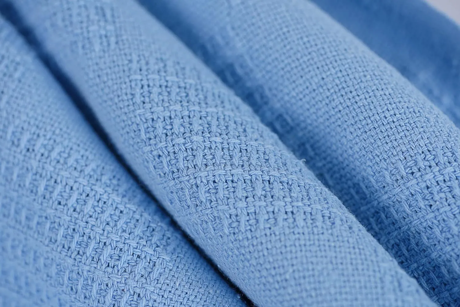 Linteum Textile Hospital Thermal SNAGLESS Spread Blanket, 100% Cotton (74x100 in, Blue)