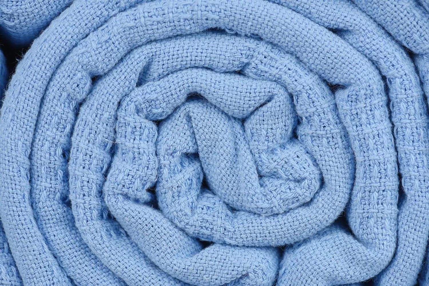 Linteum Textile Hospital Thermal SNAGLESS Spread Blanket, 100% Cotton (74x100 in, Blue)