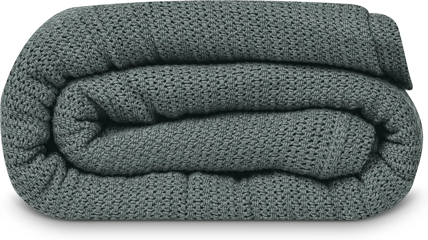 Linteum Textile Supply Leno Weave Charcoal Grey Blanket, Twin 100% Cotton, Lightweight, Warm, Extra-Fluffy, Premium and Durable Soft & Cozy Bed Blanket for Bed, Couch, Sofa Throw for All Season