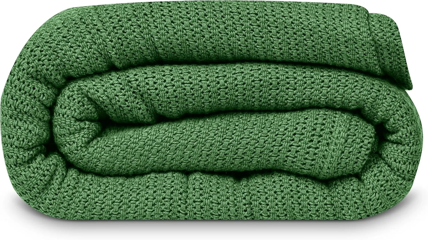 Linteum Textile Supply Leno Weave Hunter Green Blanket, Queen 100% Cotton, Lightweight, Warm, Extra-Fluffy, Premium and Durable Soft & Cozy Bed Blanket for Bed, Couch, Sofa Throw for All Season