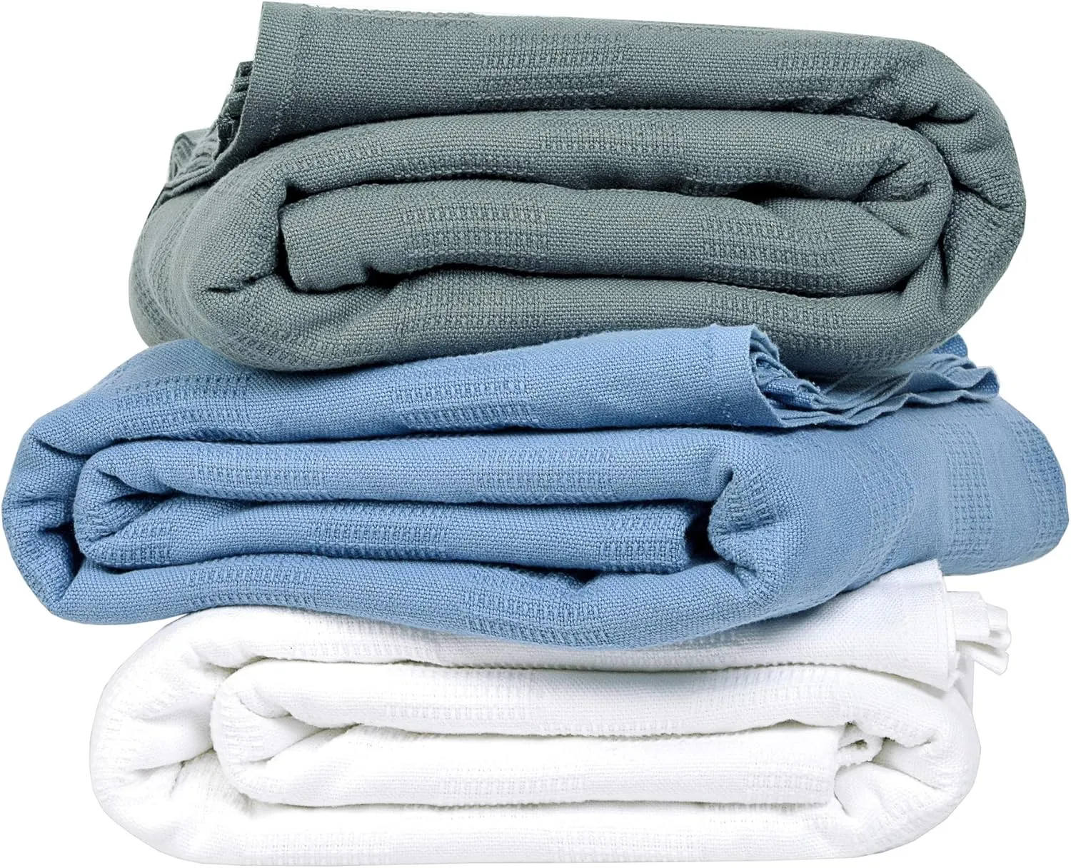 Linteum Textile Supply Thermal Blanket (Blue, Twin) Long Lasting and Durable Snag-Free Soft Blanket, Made from 100% Cotton Material for Home, Hospitals, 66x90 Inches