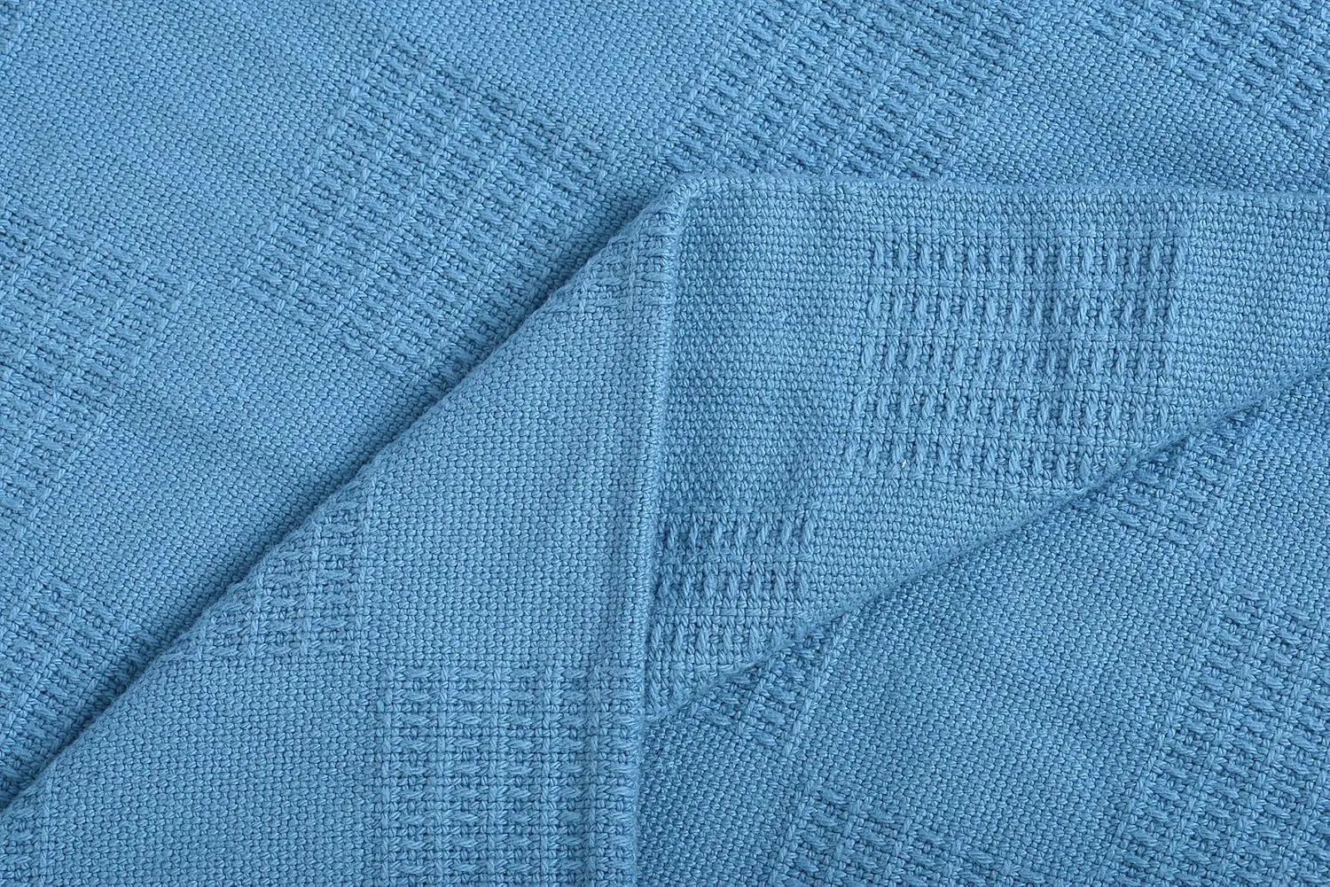 Linteum Textile Supply Thermal Blanket (Blue, Twin) Long Lasting and Durable Snag-Free Soft Blanket, Made from 100% Cotton Material for Home, Hospitals, 66x90 Inches
