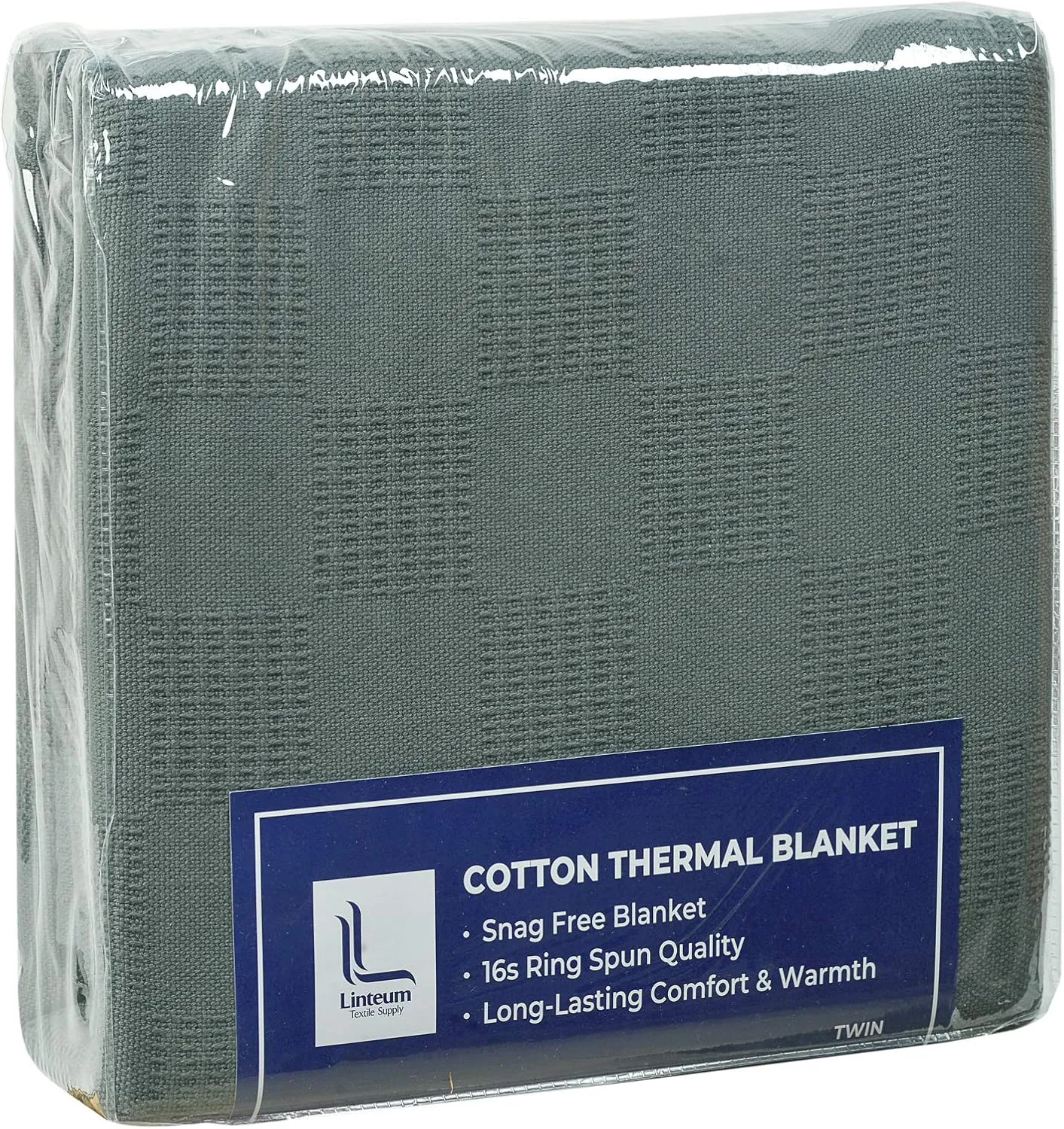 Linteum Textile Supply Thermal Blanket (Grey, Queen) Long Lasting and Durable Snag-Free Soft Blanket, Made from 100% Cotton Material for Home, Hospitals, 90x90 Inches