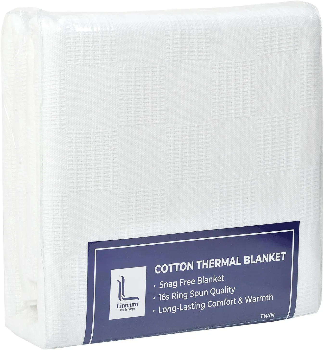 Linteum Textile Supply Thermal Blanket (White, Queen) Long Lasting and Durable Snag-Free Soft Blanket, Made from 100% Cotton Material for Home, Hospitals, 90x90 Inches
