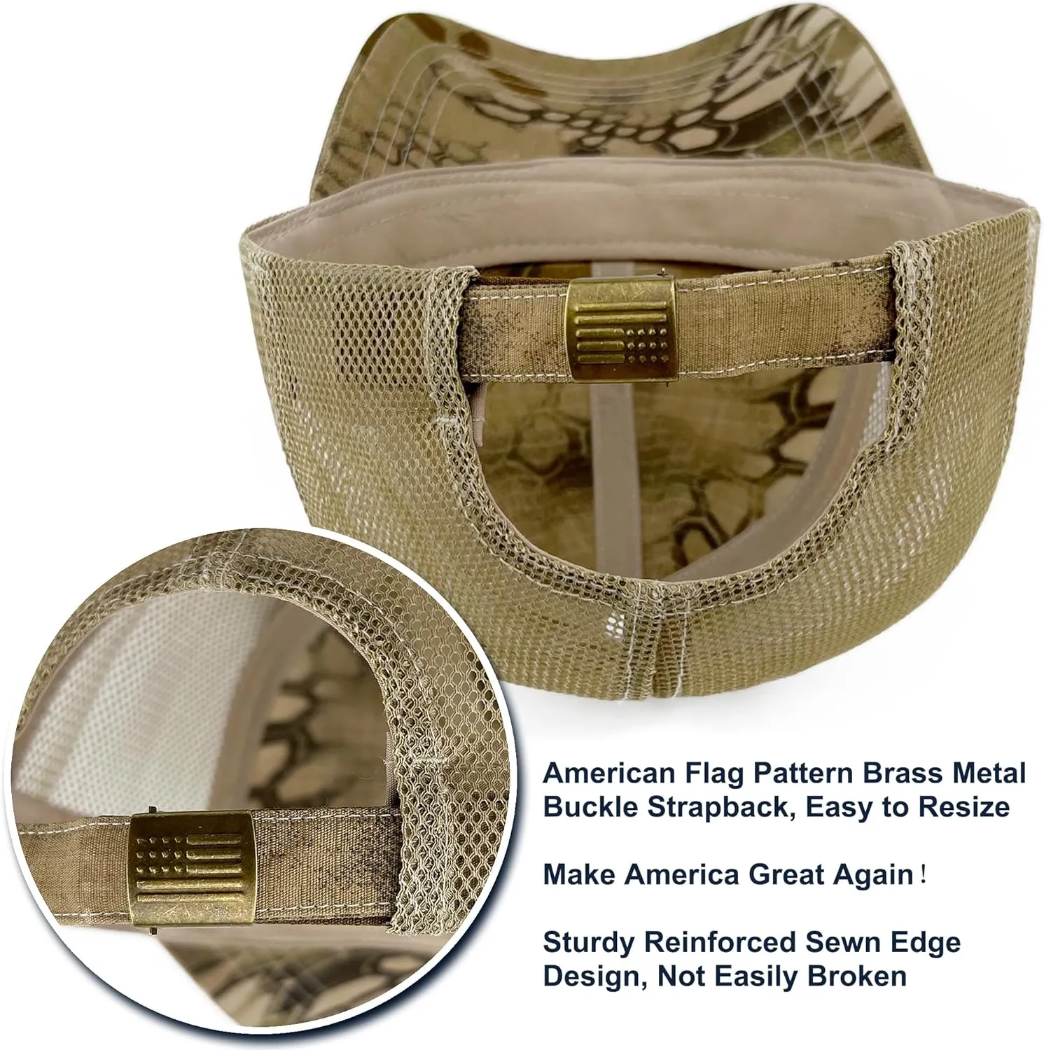 Loneshark Mens Tactical Camo Baseball Caps Womens Patriotic Operator Camouflage Baseball Hats