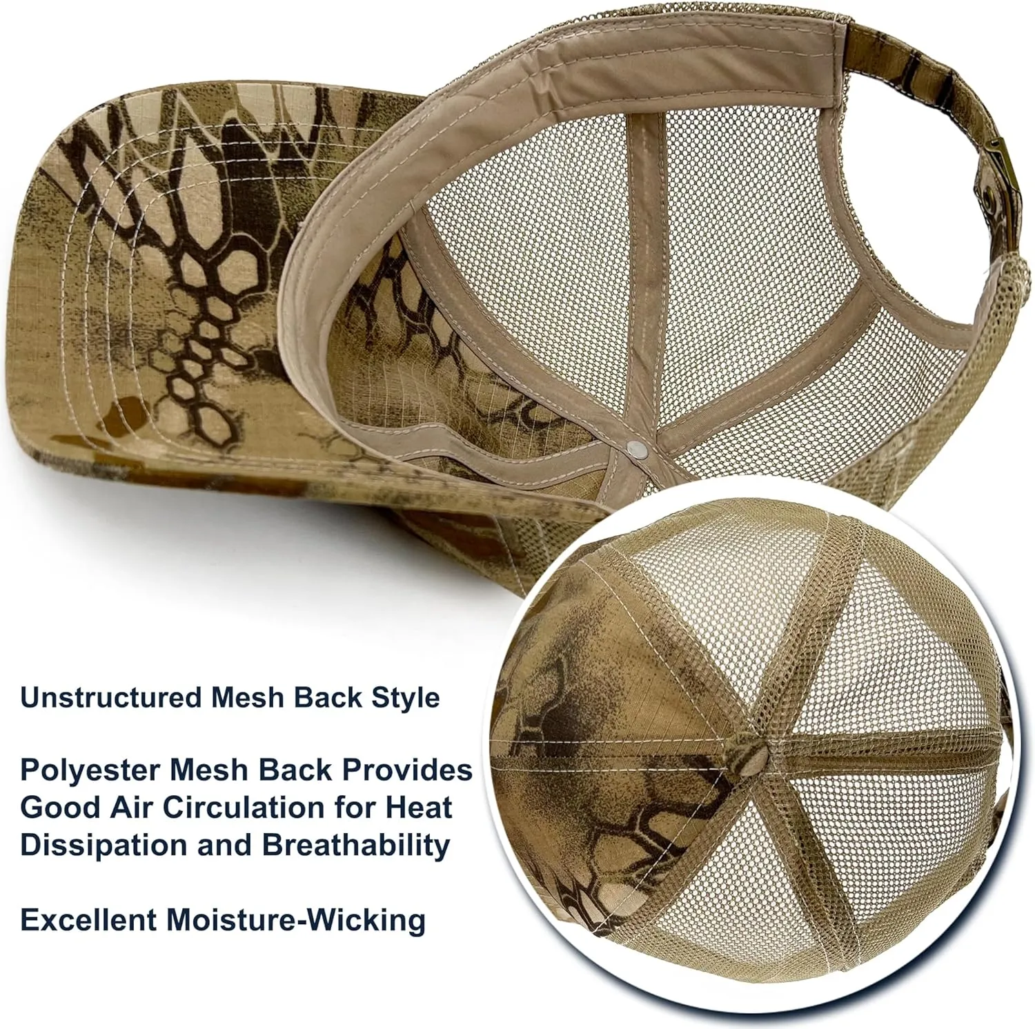 Loneshark Mens Tactical Camo Baseball Caps Womens Patriotic Operator Camouflage Baseball Hats