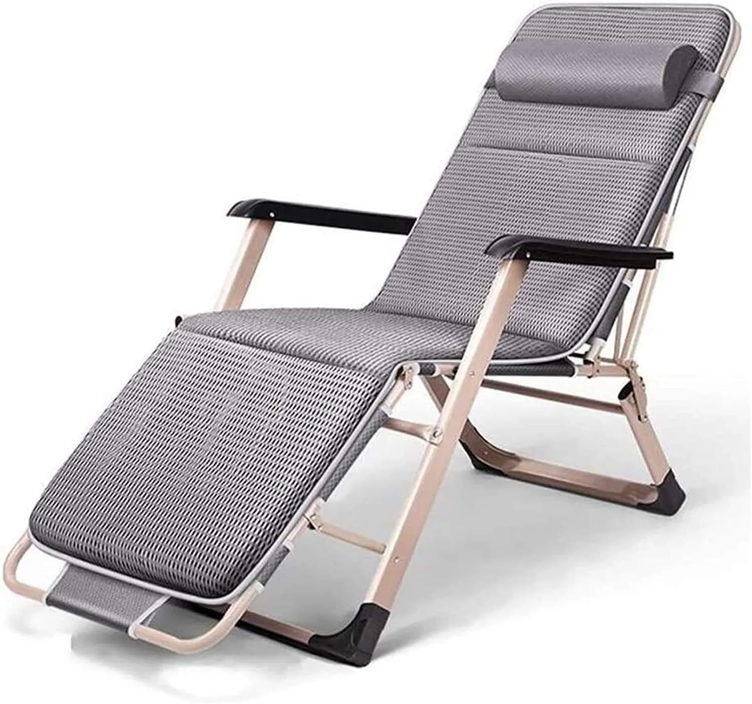 Lounge Chair Recliners Folding Recliner, Zero with Armrests Folding Lounge Chair Widened Chair ForIndoorLazy Chair OutdoorGarden Fishing Beach Camping Deck Reclining Chair
