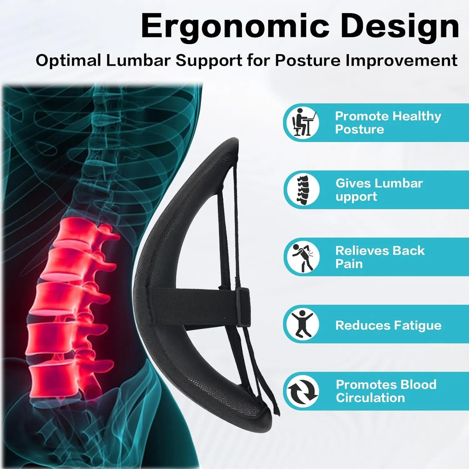 Lumbar Support Back Support for Office Chair 2 Pack Lumbar Support Pillow for Car Chair Back Support with Double Layer Breathable Mesh & Adjustable Straps