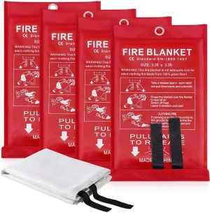 LUXJET Emergency Fire Blanket for Home Kitchen Fiberglass Suppression Fire Blanket, Fire Extinguisher for Camping, Kitchen, Boat, Car & Office, Amusement Building