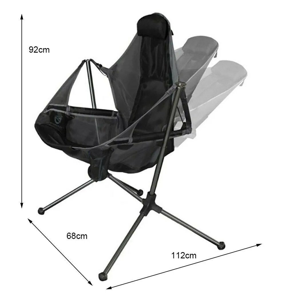 Luxury Reclining Outdoor Swing Chair with Cup Holder and Storage Pocket - Red