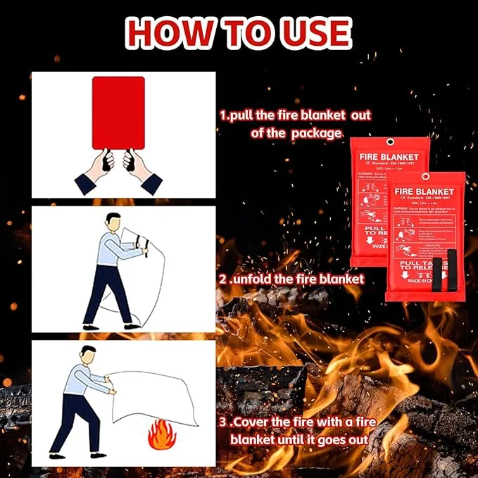 Macarrie 40 Pack 39” x 39” Fire Blanket Emergency Fire Blanket for Home and Kitchen Suppression Blanket Safety Fiberglass Fireproof Blanket Survival for Fireplace Car Office Camping (Red)
