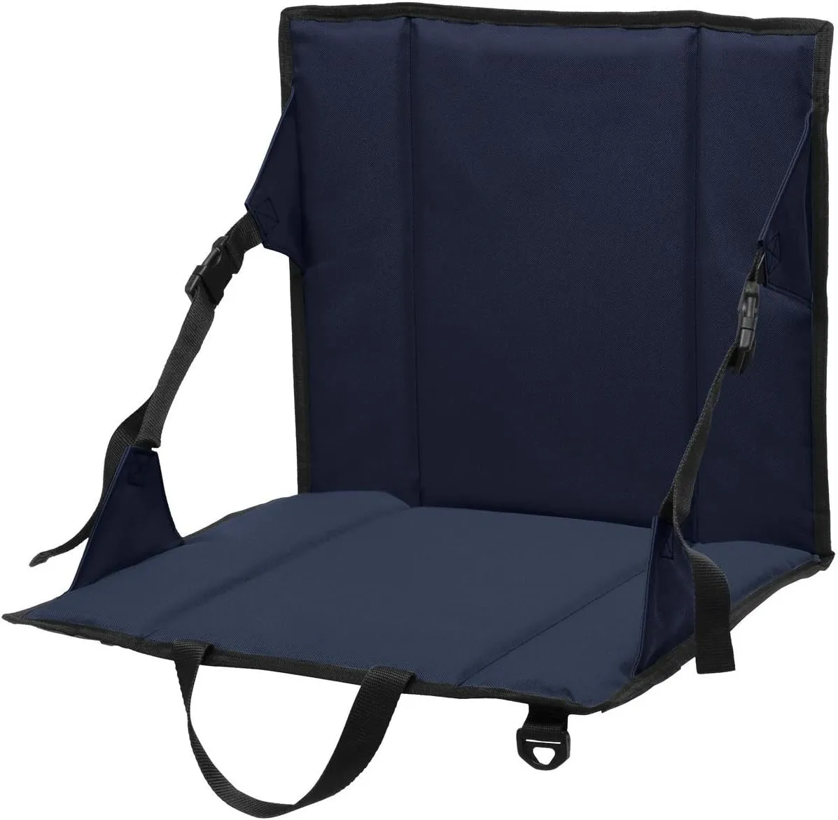 Mafoose Stadium Seat Cushion Portable Beach Recliner Outdoor Floor Chair Lightweight Padded Seat Camping Cushion with Backrest Pool Reclining for Sporting Events and Outdoor Concerts Navy