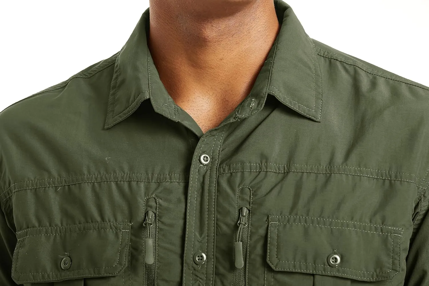 MAGCOMSEN Men's UPF 50  Sun Protection Shirts, Button Down Long Sleeve Shirt for Hiking, Fishing, Safari