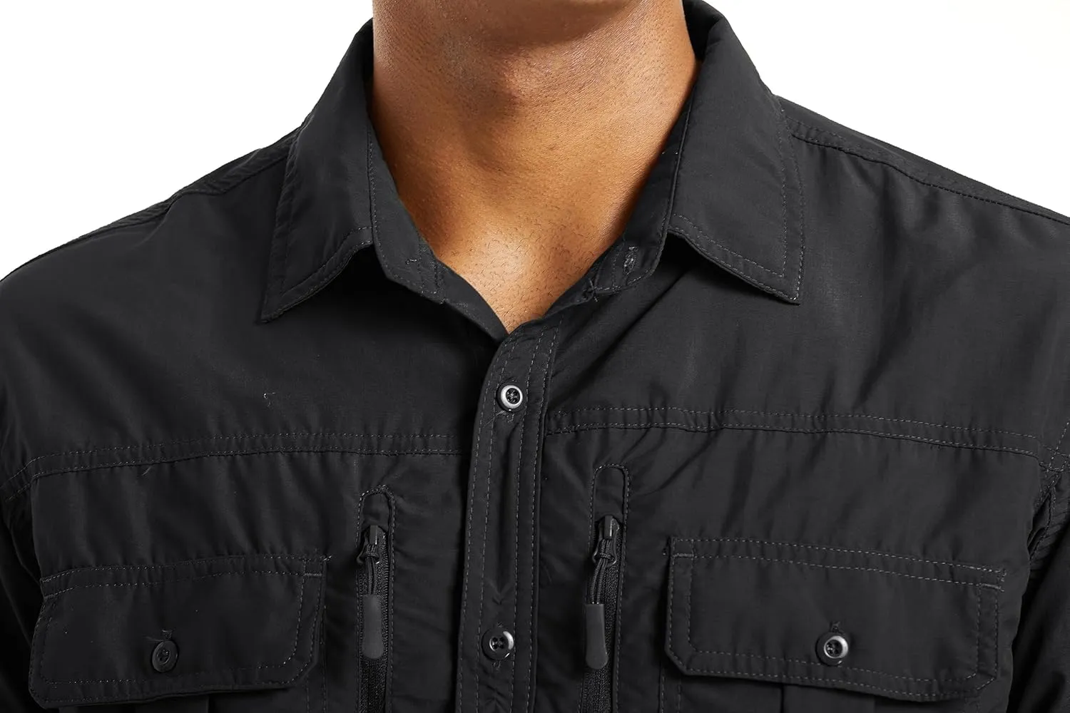 MAGCOMSEN Men's UPF 50  Sun Protection Shirts, Button Down Long Sleeve Shirt for Hiking, Fishing, Safari
