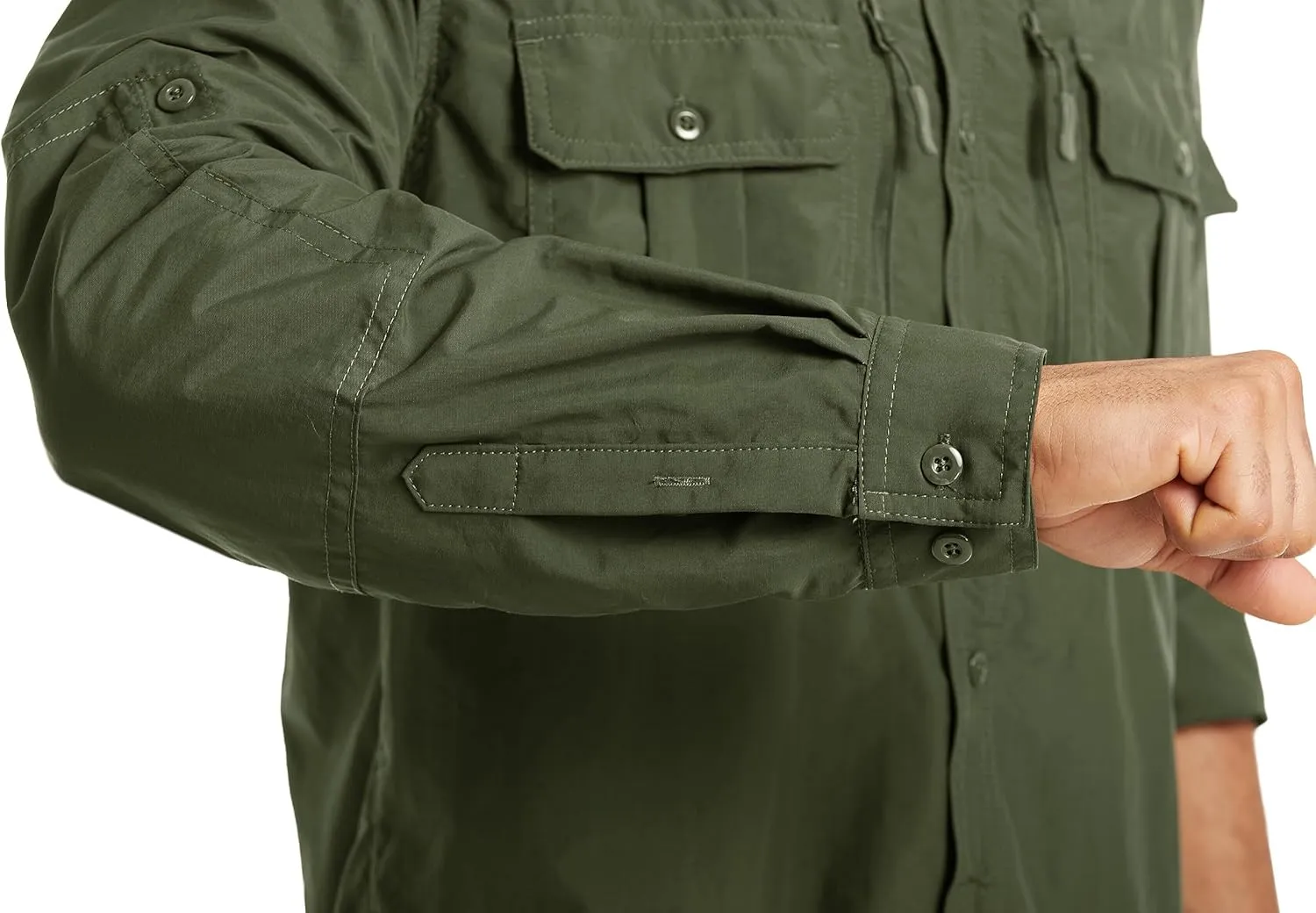 MAGCOMSEN Men's UPF 50  Sun Protection Shirts, Button Down Long Sleeve Shirt for Hiking, Fishing, Safari