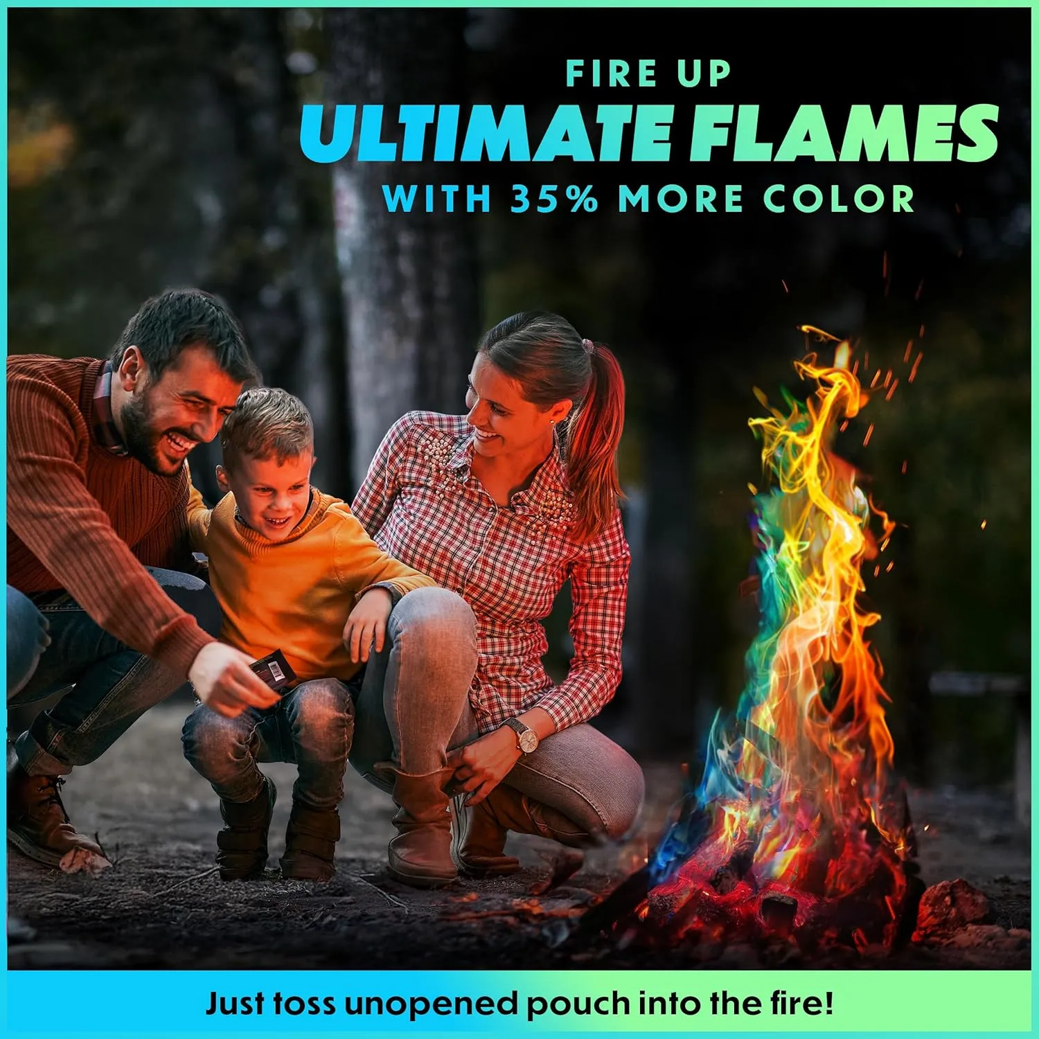 Magical Flames Fire Color Changing Packets - Fire Pit Accessories for Outside Use - Camping Essentials - 12 Pack - Camper Accessories - Camper Must Haves