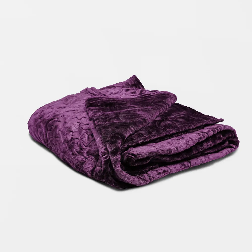 Mansion Double Bed Blanket Flannel - Purple