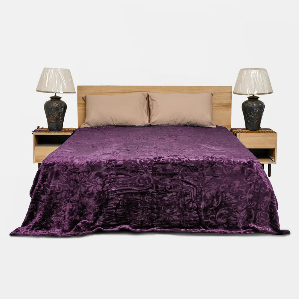Mansion Double Bed Blanket Flannel - Purple