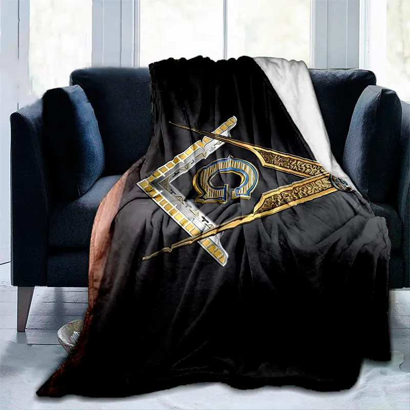 Master Mason Blue Lodge Blanket - Gold & Black