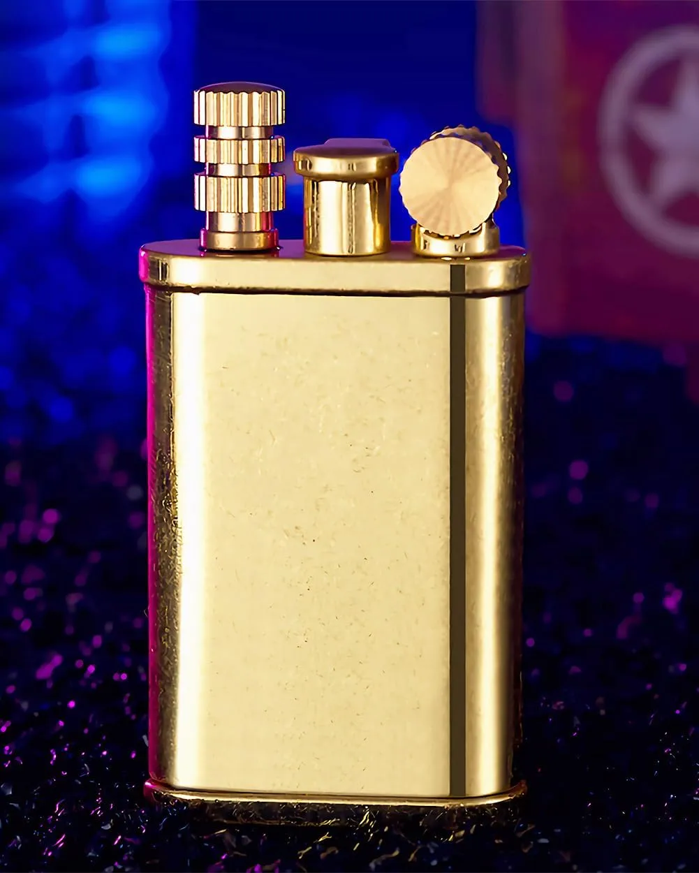 Matchstick Lighter with 2 in 1, Permanent Match Antique Kerosene Lighter, Wheel Style Lift Arm Lighters for Outdoor Camping Emergency Survival Gear (Golden knurled)