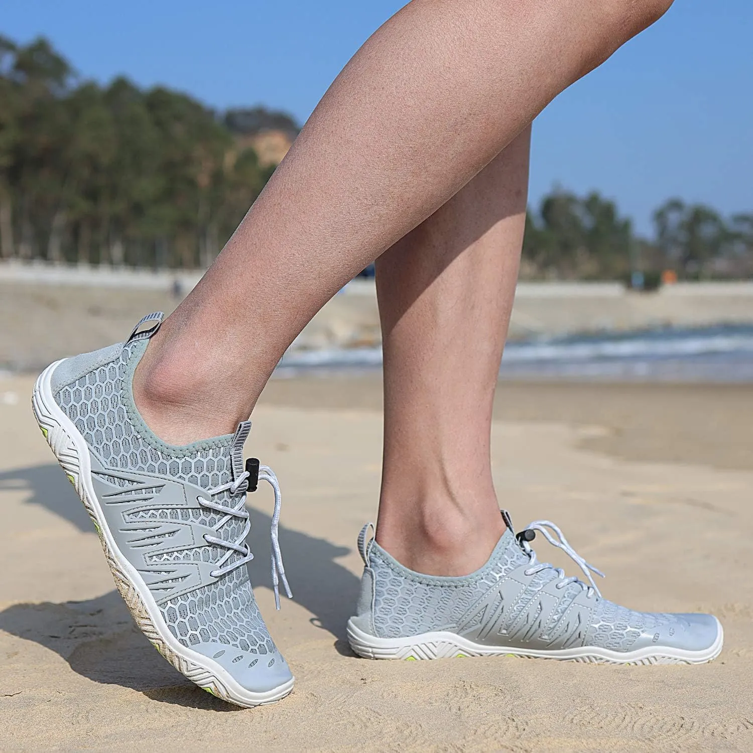MAYZERO Water Shoes Men Women Swim Surf Shoes Beach Pool Shoes Wide Toe Hiking Aqua Shoes Winter House Slippers