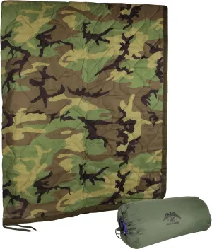 MEDALS OF AMERICA EST. 1976 Military Gear Blanket Poncho Liners Woobie Emergency Blanket - Military Surplus Cold Weather Camping and Hunting Woobie Blanket (Woodland)
