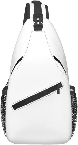 Men's Casual Crossbody Chest Bag for Traveling, Work, and Daily Use with High Storage Capacity and Comfortable Shoulder Strap Solid color white Printing