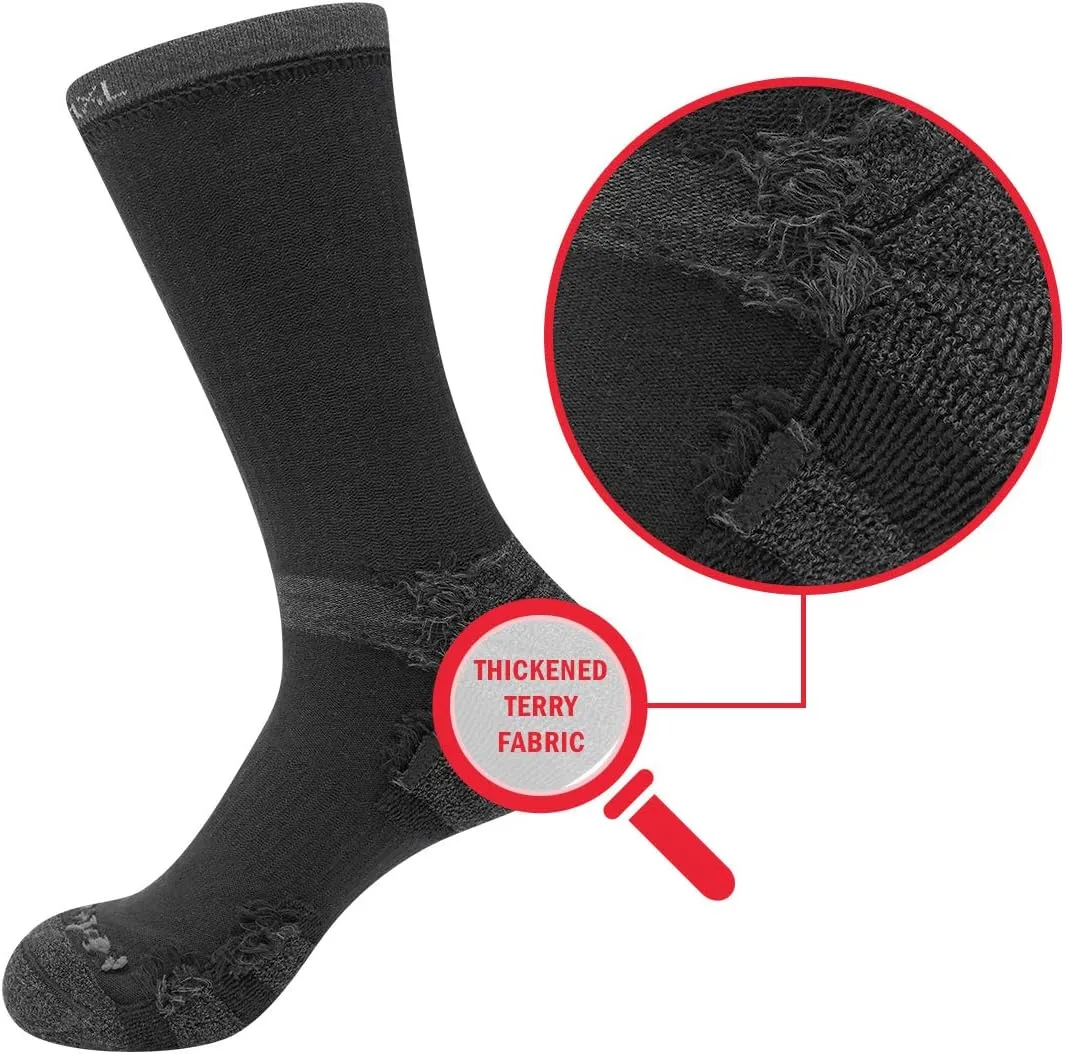 Men's Cushioned Crew Hiking Socks Moisture Wicking Anti-Odor Cotton Comfort Work Socks Thick Casual Mens Socks For Men