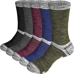 Men's Cushioned Crew Hiking Socks Moisture Wicking Anti-Odor Cotton Comfort Work Socks Thick Casual Mens Socks For Men