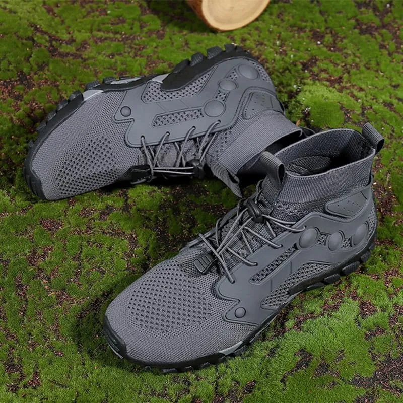 Mens High Top Water Shoes Breathable Hiking Shoes Quick Drying Sports Aqua Barefoot Shoes Non Slip Walking Fishing Shoes