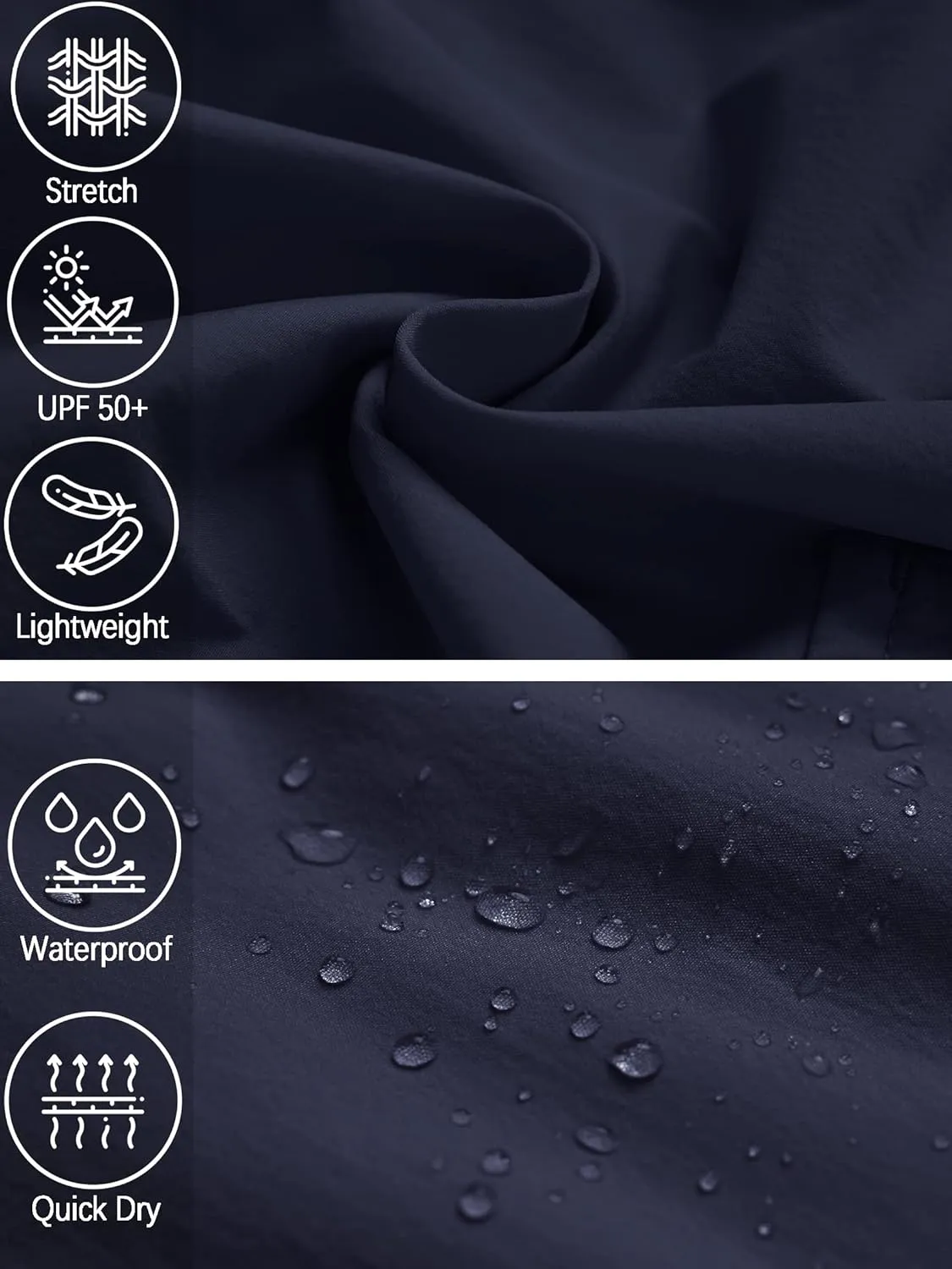 Mens Hiking Convertible Pants Waterproof Lightweight Quick Dry Zip Off Fishing Outdoor Cargo Work Trekking Trousers