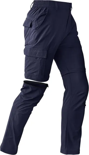 Mens Hiking Convertible Pants Waterproof Lightweight Quick Dry Zip Off Fishing Outdoor Cargo Work Trekking Trousers