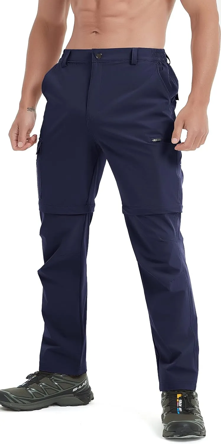 Mens Hiking Convertible Pants Waterproof Lightweight Quick Dry Zip Off Fishing Outdoor Cargo Work Trekking Trousers