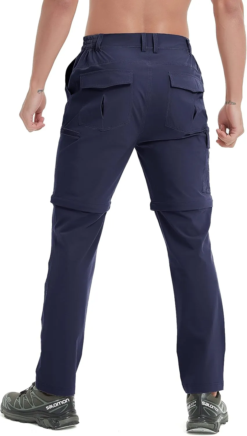 Mens Hiking Convertible Pants Waterproof Lightweight Quick Dry Zip Off Fishing Outdoor Cargo Work Trekking Trousers
