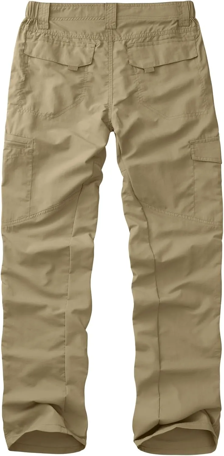 Mens Hiking Pants Lightweight Quick Dry Zip Off Safari Camping Fishing Travel boy Scout Pants