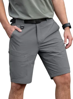 Mens Hiking Shorts Water Resistant Quick Dry Lightweight Breathable Cargo Shorts with Zipper Pockets & Belt