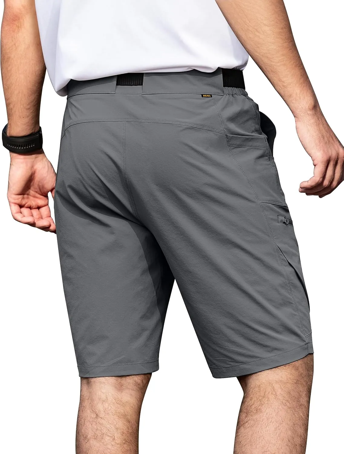 Mens Hiking Shorts Water Resistant Quick Dry Lightweight Breathable Cargo Shorts with Zipper Pockets & Belt